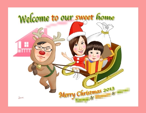 似顔絵　記念品　クリスマス　プレゼント