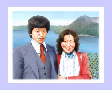 似顔絵記念品　真珠婚式　30年　リアル