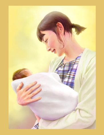 似顔絵記念品　母と子　舞台『ビッグマザー』で使用