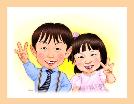 似顔絵記念品　子供　プレゼント
